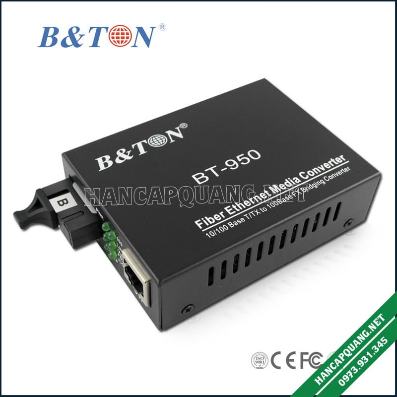 Converter quang BTON 950SM 10/100M 25Km 1 sợi quang