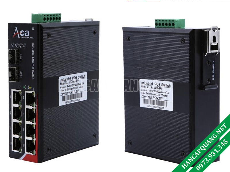 Switch công nghiệp 8x10/100/1000M POE IES3208P-SFP