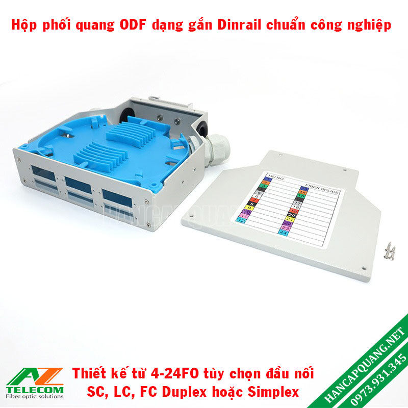 Hộp phối quang ODF chuẩn công nghiệp Dinrail 4FO
