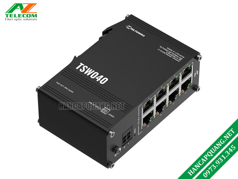 Teltonika TSW040 – Switch công nghiệp 8 Port PoE 100M