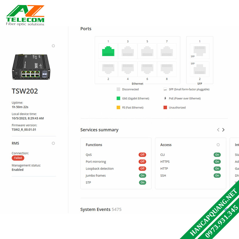 Trang Tổng quan chứa các tiện ích hiển thị trạng thái của nhiều hệ thống khác nhau liên quan đến thiết bị